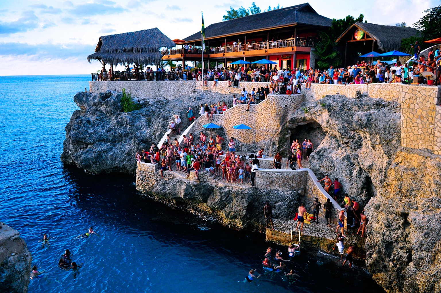 Rick's Cafe cliffs in Negril Jamaica